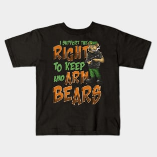 I Support The Right To Arm Bears 2nd Amendment Pun Kids T-Shirt